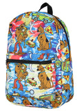 Scooby Doo Themed Allover Design Tie Dye School Travel Laptop Backpack