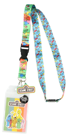 Sesame Street Lanyard ID Badge Holder with Rubber Charm and Collectible Sticker