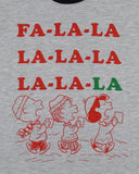 Peanuts Womens' Fa-La-La-La-La Holiday Carols Graphic Print Ringer T-Shirt