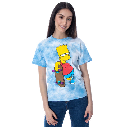 The Simpsons Womens' Bart Simpson Tie-Dye Skimmer Girls' T-Shirt Adult