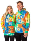 The Simpsons Men's Bart Squishee Brain Freeze Tie Dye Pullover Hoodie