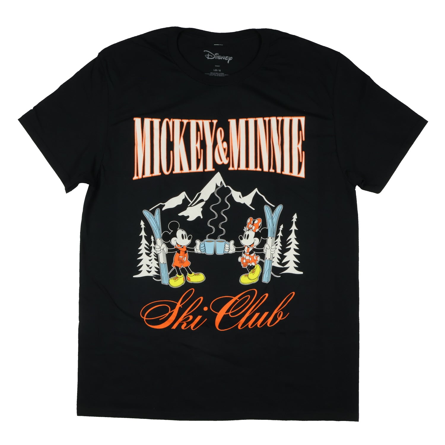 Disney Mickey and Minnie Ski Club Men's Character Design Tee (X-Small)