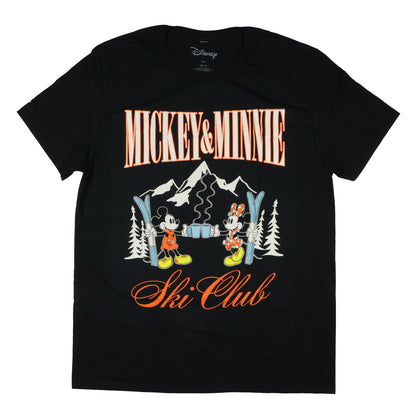Disney Mickey and Minnie Ski Club Men's Character Design Tee (Small)