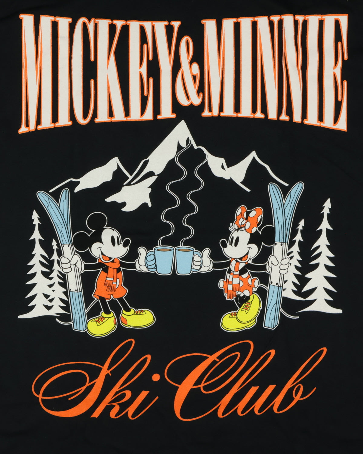 Disney Mickey and Minnie Ski Club Men's Character Design Tee (Small)