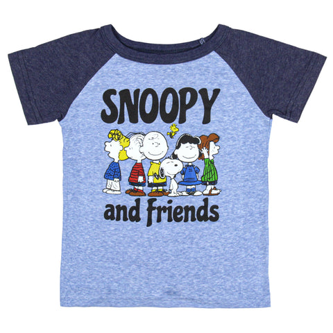 Peanuts Toddler Boys' Snoopy And Friends Raglan Collectible Graphic T-Shirt Kids