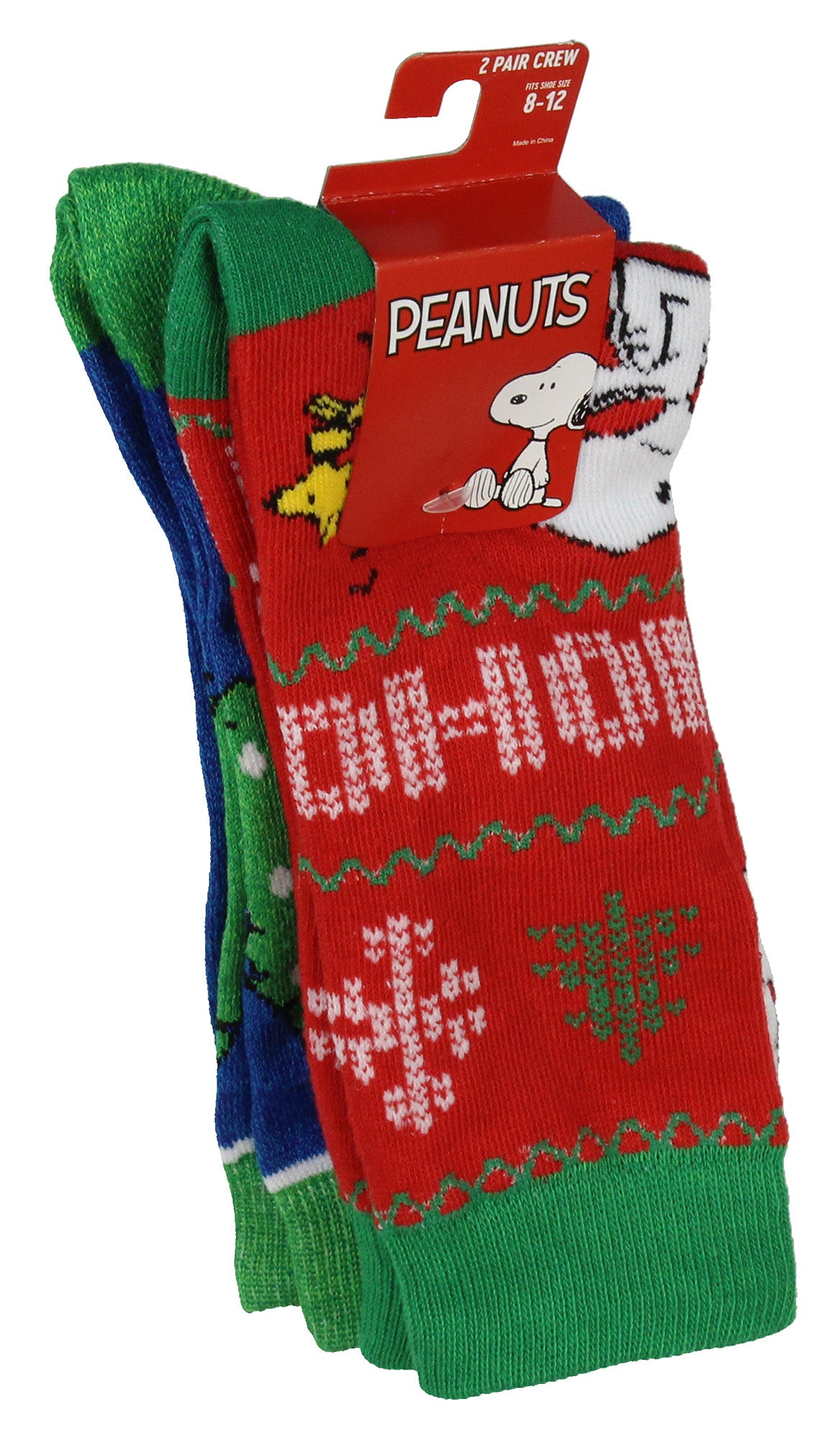 Peanuts Snoopy Holiday 2 Pack Adult Crew Socks