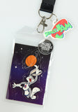 Space Jam Character Lanyard ID Holder With Mask Rubber Charm And Sticker