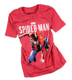 Marvel Boy's Girl's Spiderman T-Shirt Web Swinging Pose Graphic Red