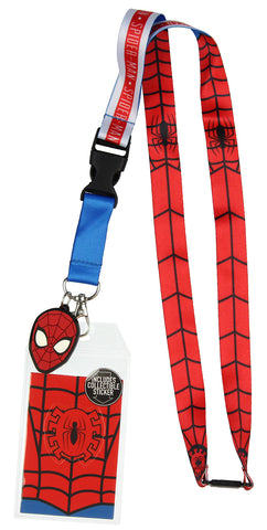 Spider-Man ID Lanyard Badge Holder With 1.5" Rubber Charm Pendant