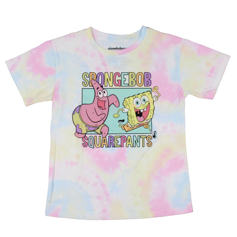 Spongebob Squarepants Girls' Pastel Tie Dye Kids T Shirt Tee