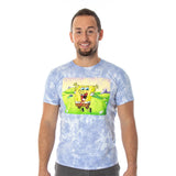SpongeBob SquarePants Men's Jump For Joy Bleach Wash Dye T-Shirt