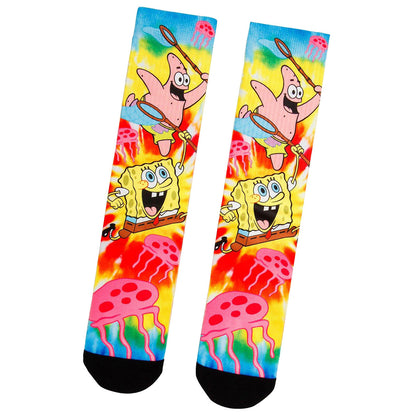 SpongeBob SquarePants Jellyfish Tie-Dye Sublimated Crew Socks - Seven Times Six