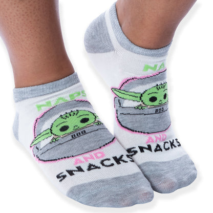 Star Wars The Mandalorian The Child Naps and Snacks No-Show Ankle Socks 5 Pair