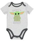 Star Wars Infant Baby Snack Time Grogu Baby Yoda Onesie 3 Pack