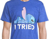 Disney Lilo & Stitch Mens' Stitch I Tried Short Sleeve Graphic T-Shirt (Small)