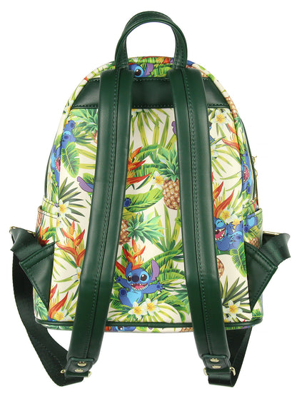 Loungefly Disney Lilo & Stitch Hawaiian Pineapple All Over Print Mini Backpack 11"