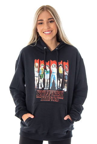 Stranger Things Men's Blurred Character Panel Sweatshirt Pullover Hoodie