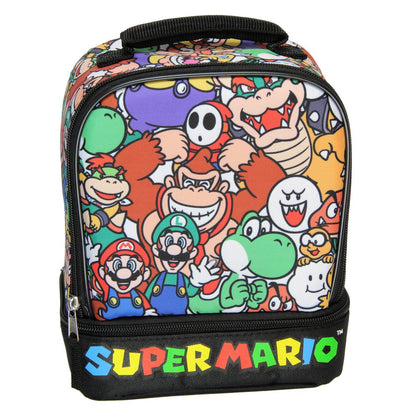 Super Mario Lunch Box Soft Kit Dual Compartment Insulated Cooler Characters 10" - Seven Times Six