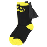 DC Comics Batman Black Yellow Youth Boys Caped Crew Socks (7-9)