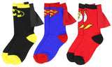 DC Comics Superhero Batman Superman The Flash Youth Boys Caped Crew Socks