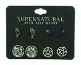 Supernatural Join The Hunt Earring Set, 4 Pack