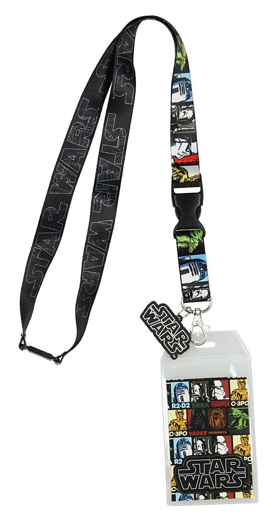 Star Wars Multi Character Lanyard with ID Badge Holder and PVC