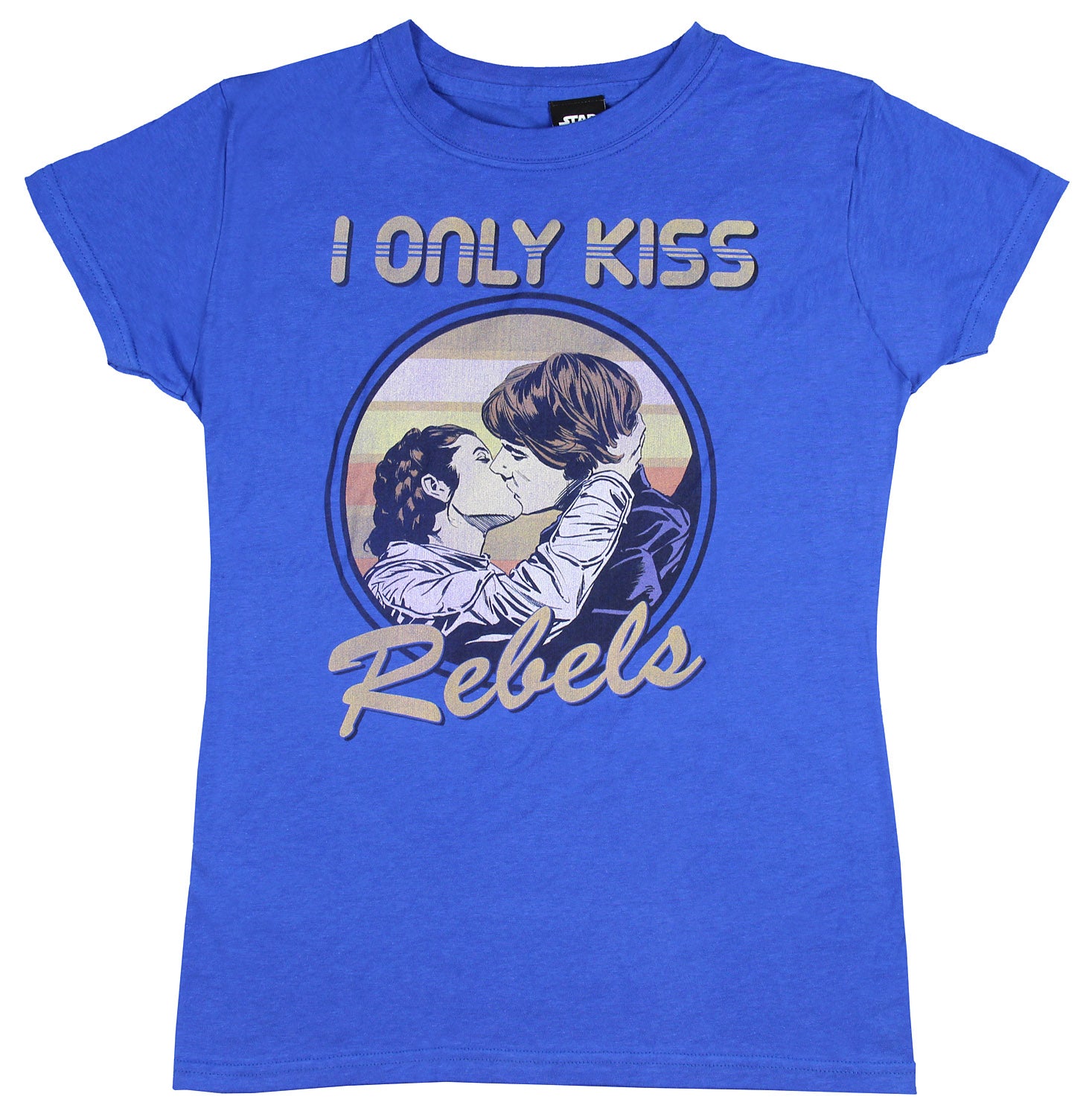 Star Wars Han Solo And Leia I Only Kiss Rebels Juniors T-Shirt (Small)