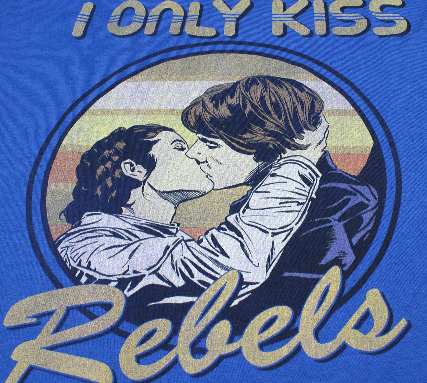 Star Wars Han Solo And Leia I Only Kiss Rebels Juniors T-Shirt (Small)