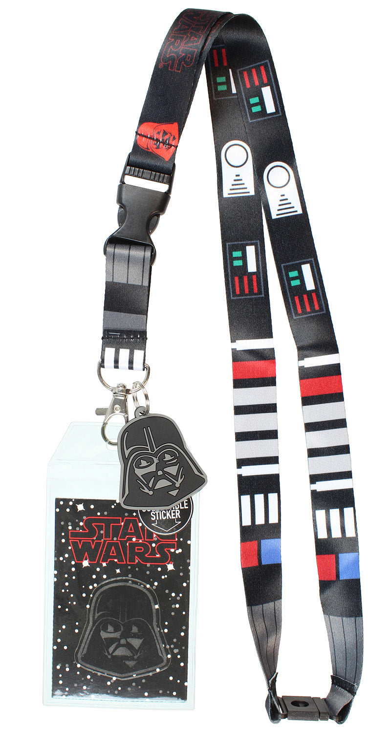 Star Wars Darth Vader ID Lanyard Badge Holder With 1.5" Charm Pendant