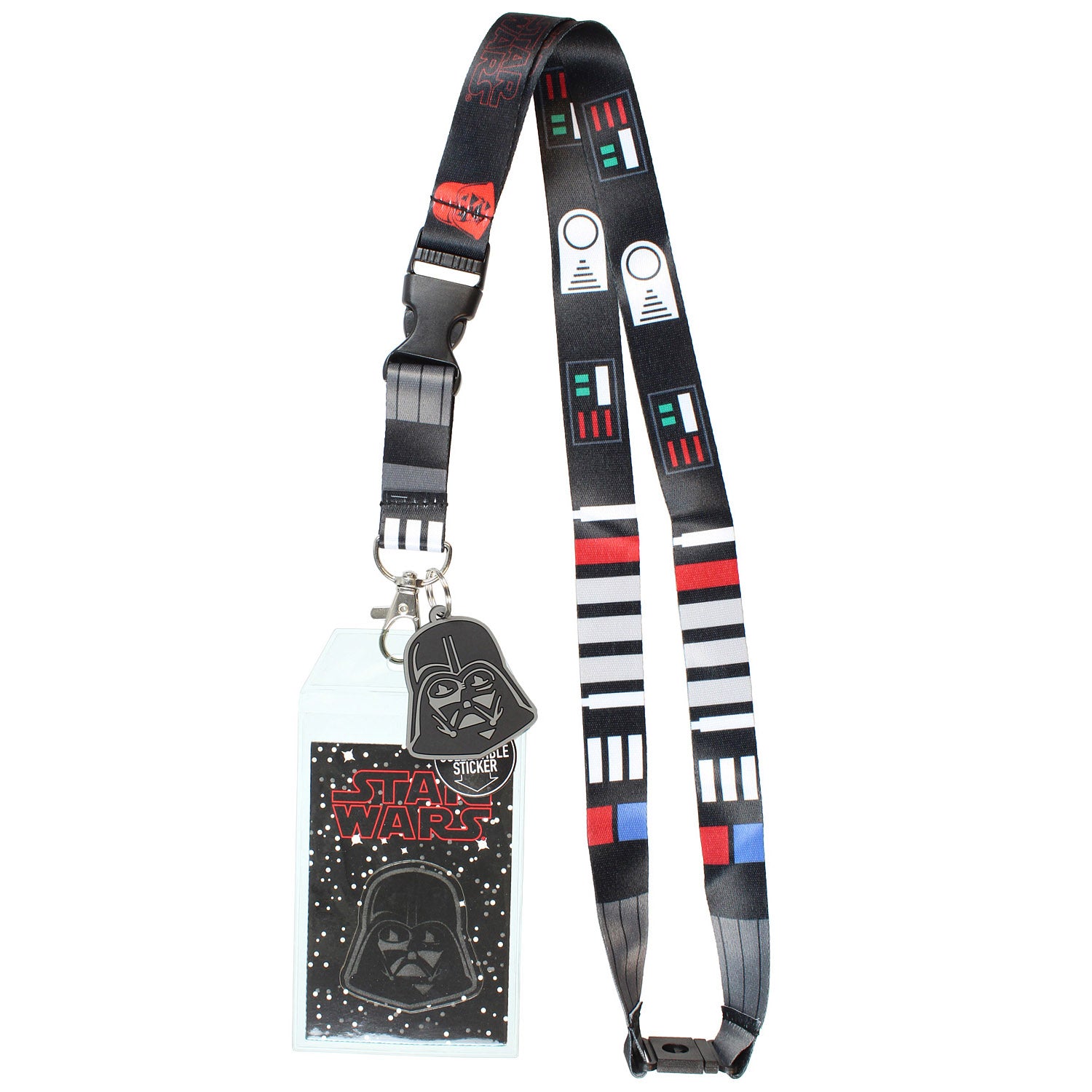 Star Wars Darth Vader ID Lanyard Badge Holder With 1.5" Charm Pendant