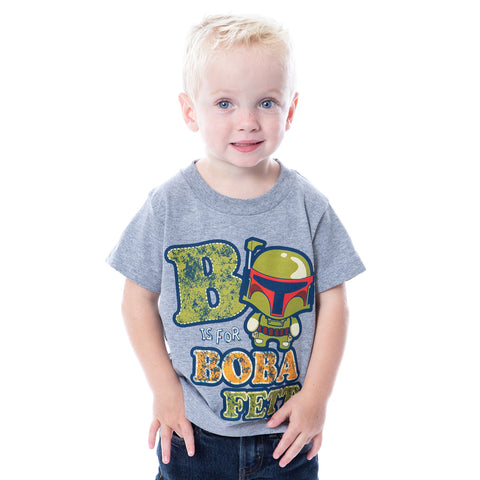 Star Wars Little Boys' - B is for Boba Fett Short Sleeve Toddler T-Shirt Kids