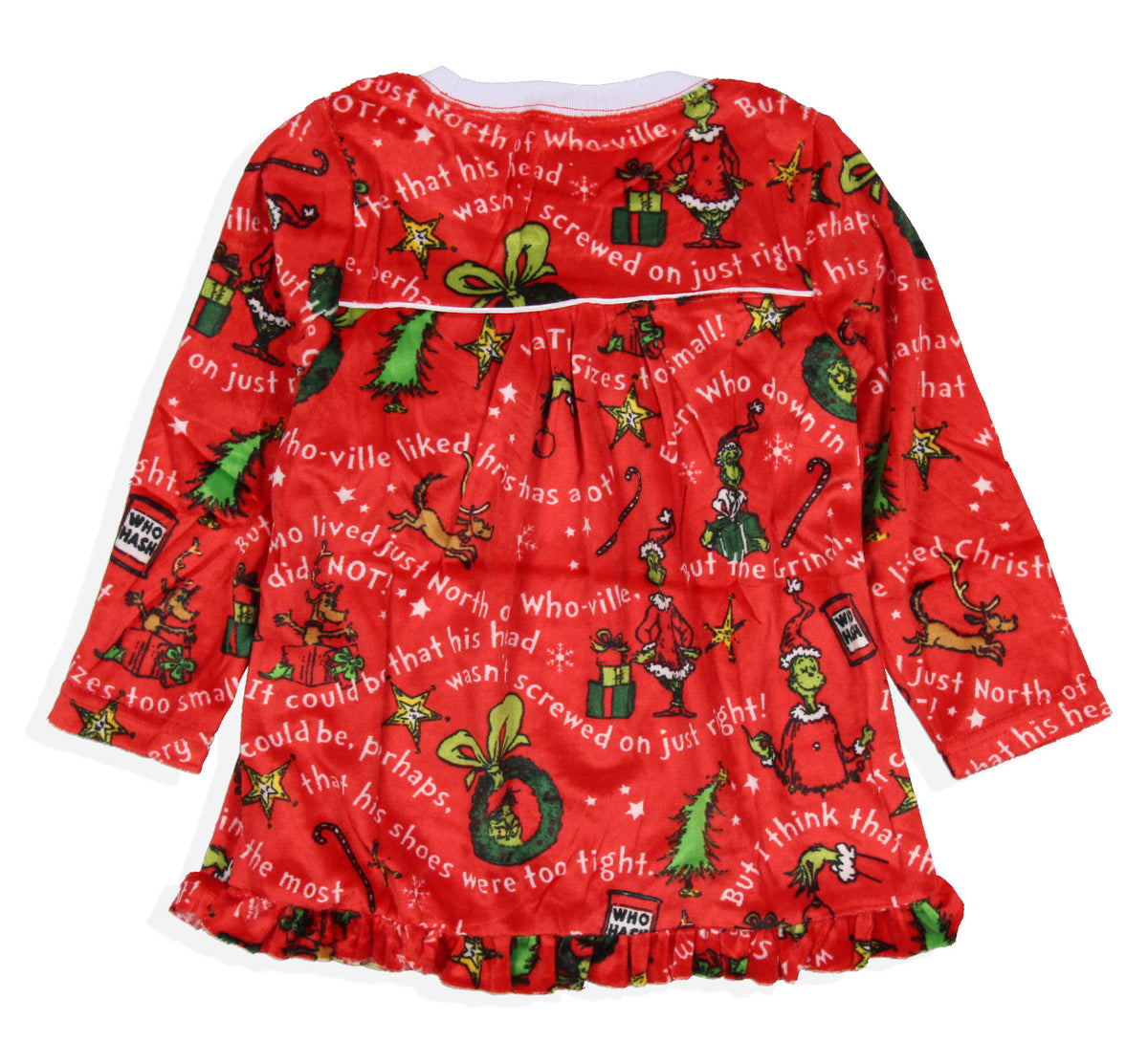 Dr. Seuss GRINCH Christmas Tossed Print Collar Sleep Pajama Set