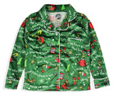 Dr. Seuss GRINCH Christmas Mens' Tossed Print Collar Sleep Pajama Set