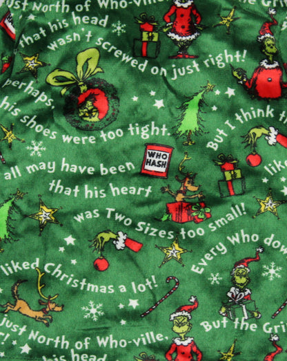 Dr. Seuss GRINCH Christmas Tossed Print Collar Sleep Pajama Set