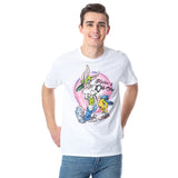 Looney Tunes Men's Tweety n' Bugs Kickin' It Old School Airbrush T-Shirt