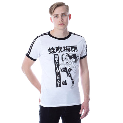My Hero Academia Mens' Froppy Soccer Ringer Striped Sleeve Ringer T-Shirt