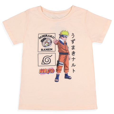 Naruto Girls' Anime Ichiraku Ramen Classic Thumbs Up Character T-Shirt Tee
