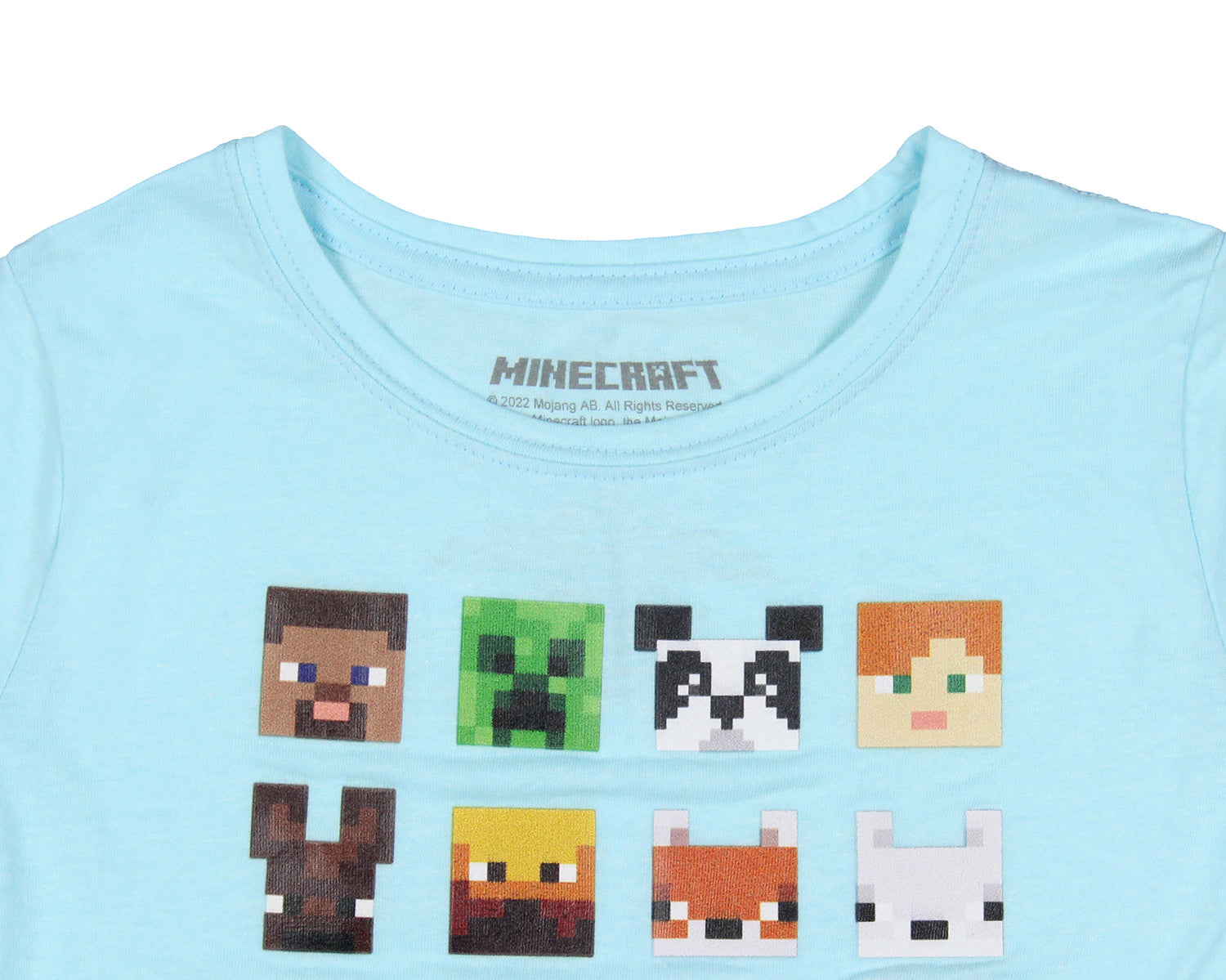 Minecraft Girls' Character Faces Grid Kids Video Game T-Shirt