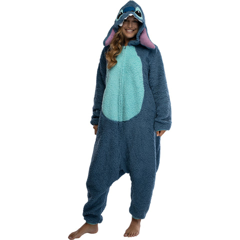 Disney Lilo & Stitch Unisex Adult Stitch Kigurumi Cosplay Costume Fleece Union Suit