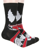 Marvel Venom Adult Character Savage Symbiote 1 Pair Crew Socks