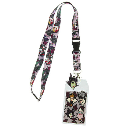 Disney Villains Breakaway Lanyard w/ID Badge Holder and Maleficent Rubber Charm