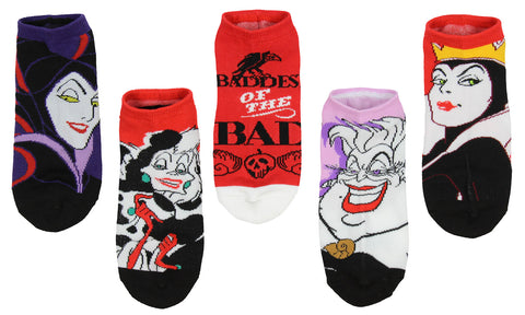 Disney Villains Socks Womens' 5 Pack Ankle No Show Socks