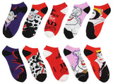 Disney Villains Socks Womens' 5 Pack Ankle No Show Socks