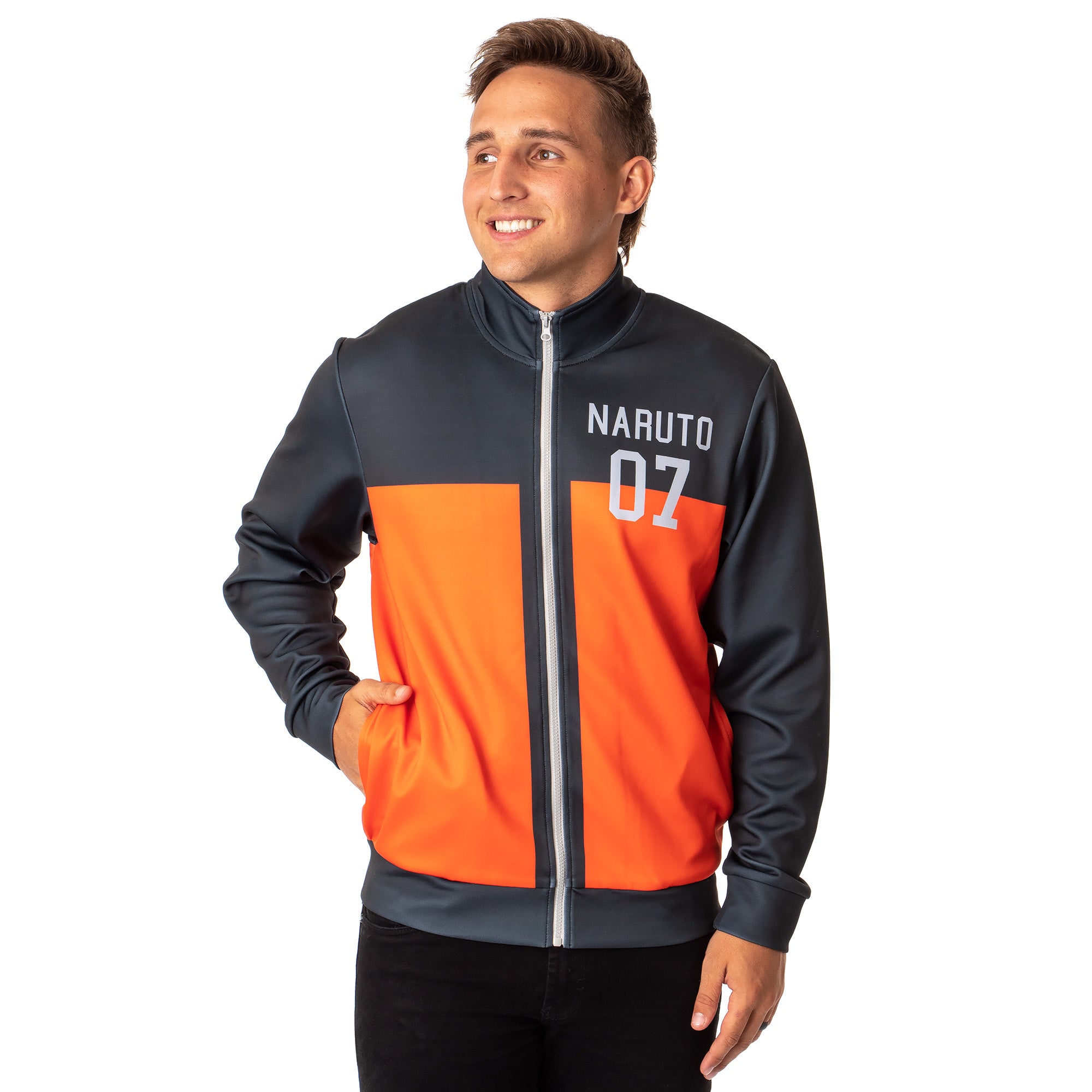Naruto Shippuden Mens' Uzumaki Symbol Team 07 Costume Jacket