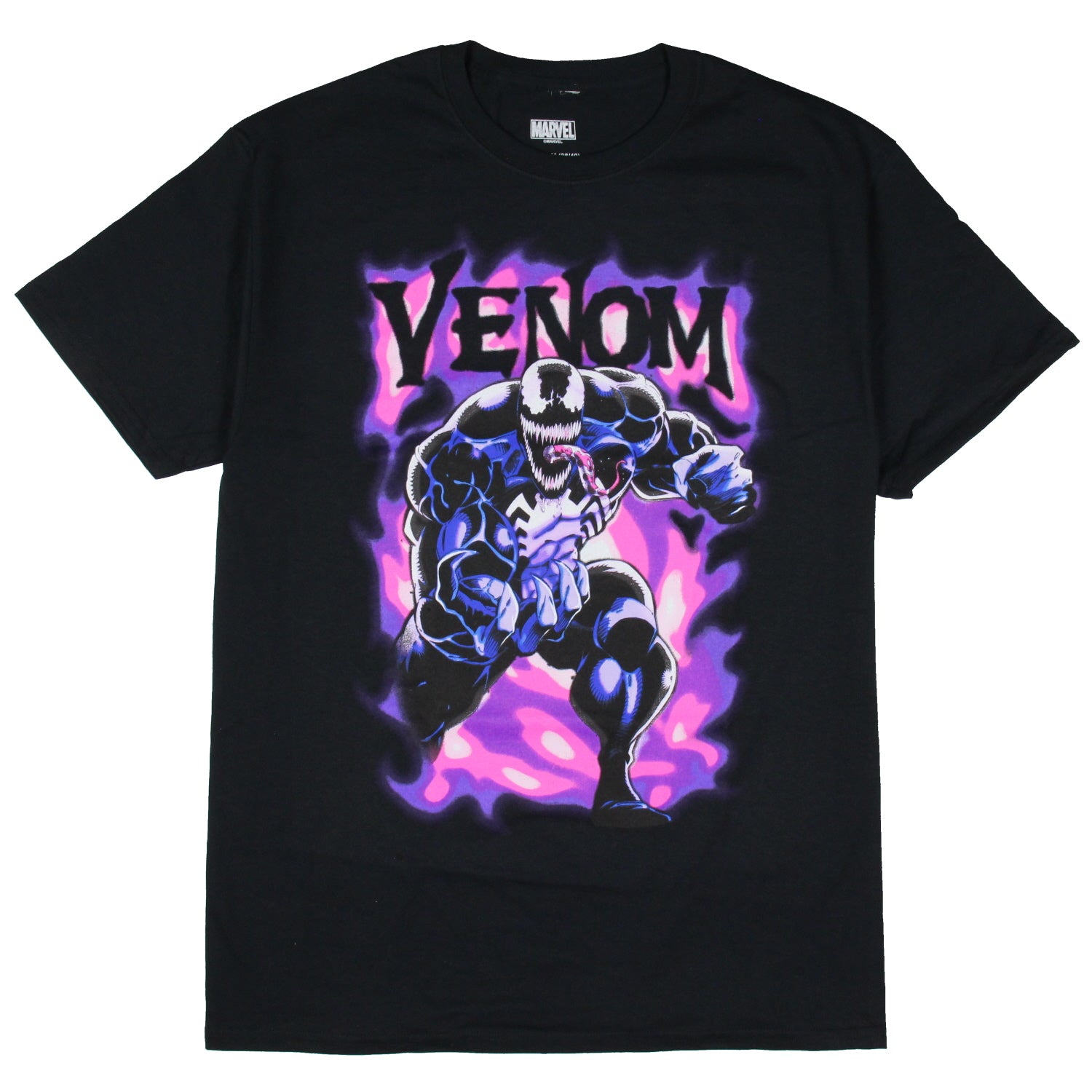 トップス VENOM PURPLE FACE SATIN LONG SHIRT トップス VENOM PURPLE FACE SATIN LONG SHIRT Marvel Comics