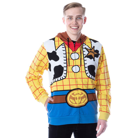 Disney Pixar Toy Story Men's I Am Woody The Cowboy Costume Adult Zip Hoodie