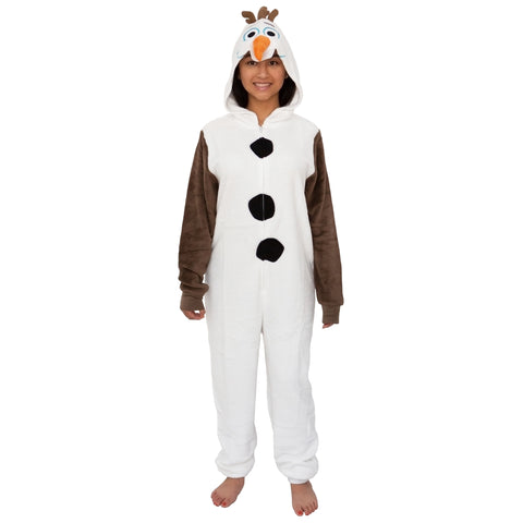 Disney Frozen Olaf Adult Cosplay Costume Plush Pajama One-Piece Union Suit
