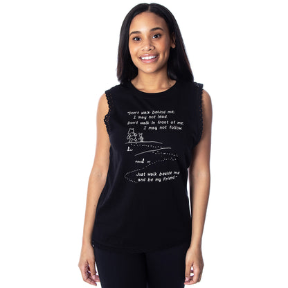 Disney Winnie The Pooh Walk Beside Me Be My Friend Junior's Muscle Shirt