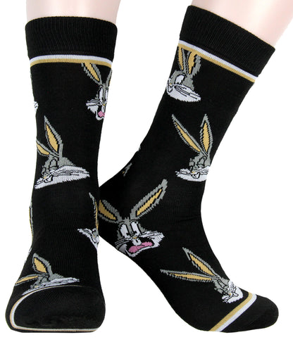 WB Looney Tunes Socks Allover Character Faces 5 Pair Men's Crew Socks