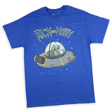 Rick and Morty Men's Spaceship Terrified Faces Adult Graphic T-Shirt